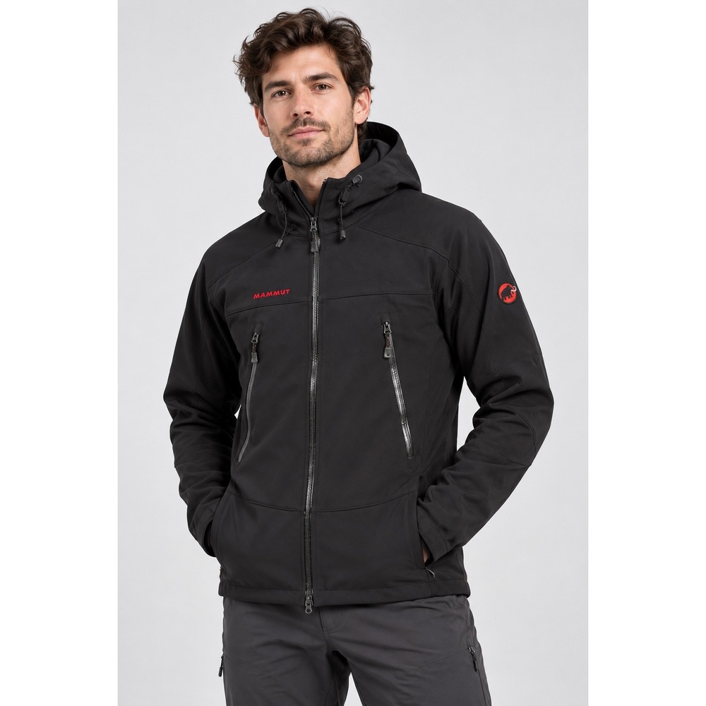 Mammut Ultimate Hoody Black Softshell Windstopper Jacket Mens M